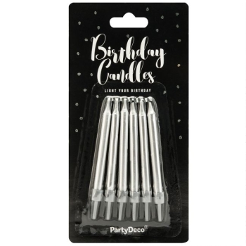 Candles with Holder - Silver